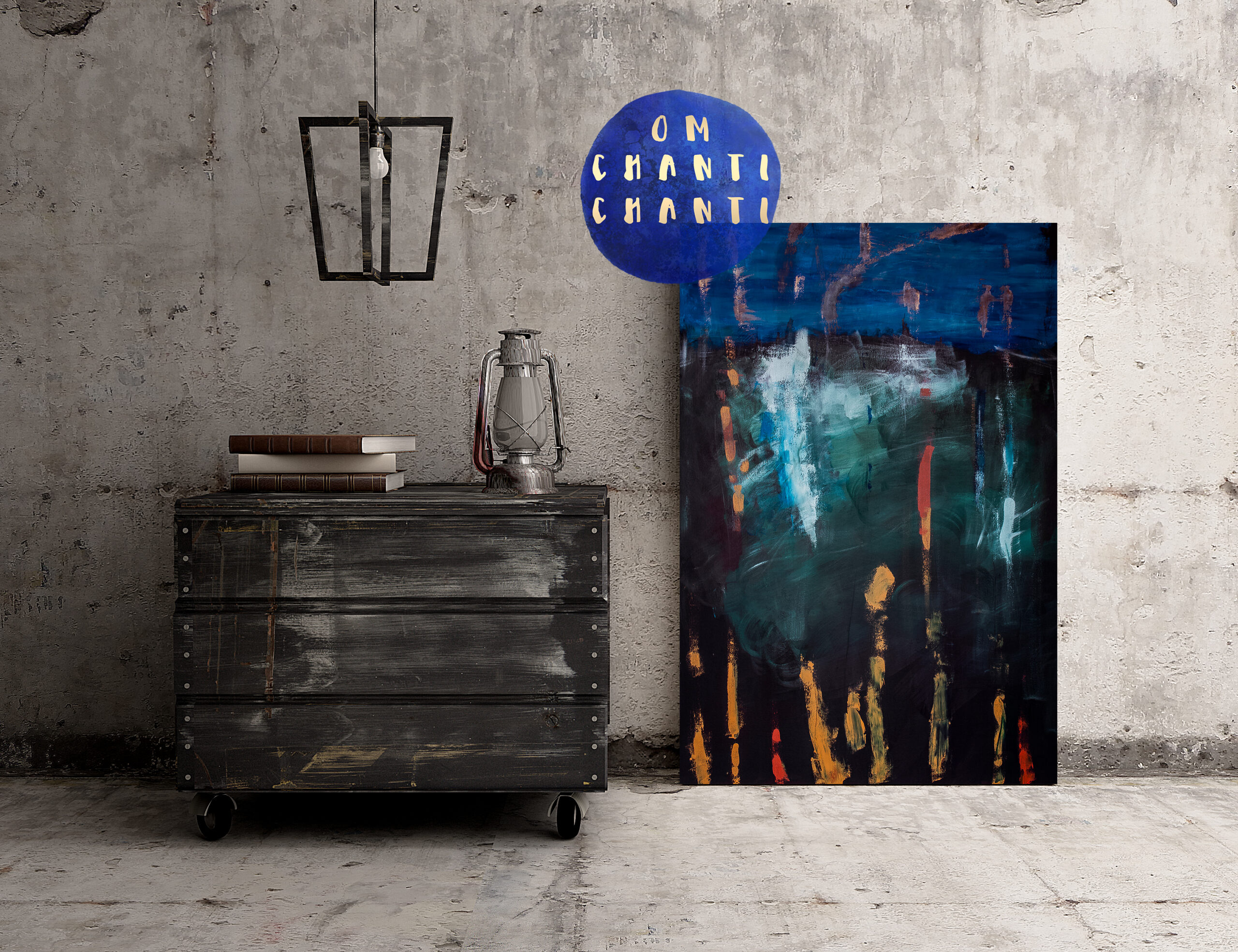 canvas poster on rustic industrial concrete interior the sea will claim us acrylic art painting